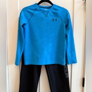 Blue Under Armour Blue Long Sleeve Shirt and Black Pants Youth Set Medium B1